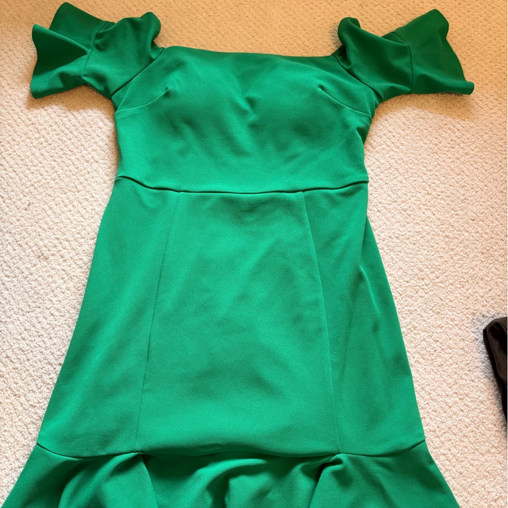 Crystal doll green off the shoulder dress